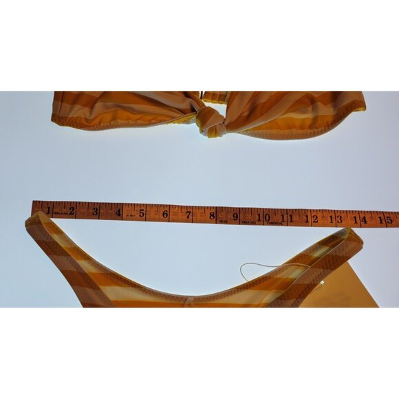 SAME LOS ANGELES Set 2pc Bikiny Swim Top Large Bottom High Weist Knotted Bandeu - Picture 7 of 11